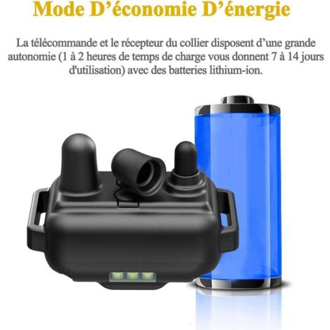 Collier de Dressage pour Chiens Rechargeable et IP67 Étanche avec Distance de 800m avec 99 Niveaux de Mode Vibration, Choc Electrique, Sonore.