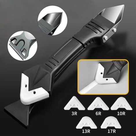 3 en 1 Silicone Grattage à joint Kit d'outils de calfeutrage en silicone pour enlever le calfeutrage Buse d'étalement Applicateur de mastic et outils de finition