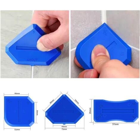3 en 1 Silicone Grattage à joint Kit d'outils de calfeutrage en silicone pour enlever le calfeutrage Buse d'étalement Applicateur de mastic et outils de finition