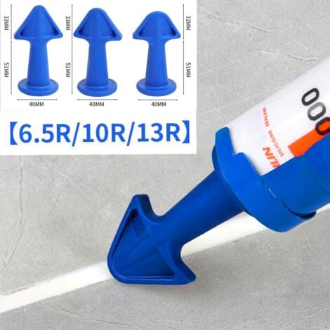 3 en 1 Silicone Grattage à joint Kit d'outils de calfeutrage en silicone pour enlever le calfeutrage Buse d'étalement Applicateur de mastic et outils de finition