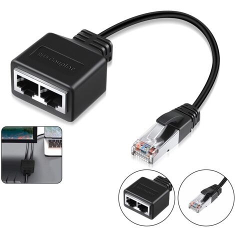 Répartiteur RJ45 1 Mâle Vers 3 Femelles - Coupleur Ethernet Pour Cat5/Cat6/Cat7 - Anti-interférence