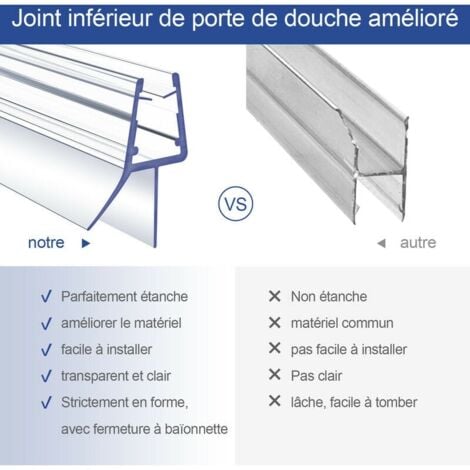 [JAMAIS UTILISÉ]Joint de douche 80cm pour douche des scellées porte, Salle de douche joint d'étanchéité PVC , Protection étanche, pour 4-6mm de verre-DPZO