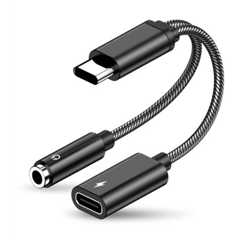 Adaptateur USB-C 2 En 1 - Charge Rapide 100W + Prise Casque 3,5 Mm, Audio Hi-Fi