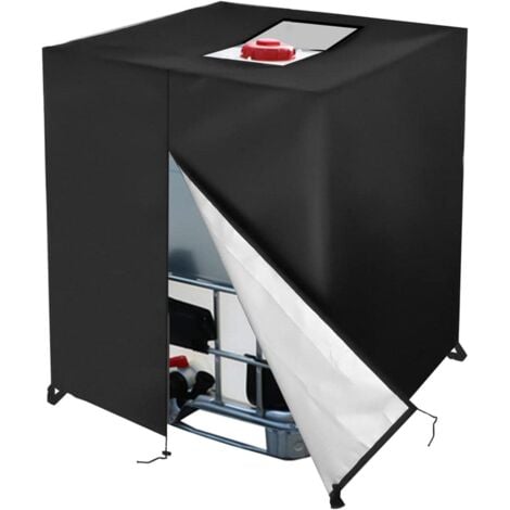 [JAMAIS UTILISÉ]Couvercle de réservoir IBC 1000 L Accessoires pour réservoir d'eau - Protection UV 210D Anthracite Couvercle de réservoir IBC - Couvercle de réservoir d'eau de pluie IBC, Noir-DPZO