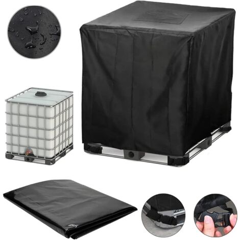 [JAMAIS UTILISÉ]Couvercle de réservoir IBC 1000 L Accessoires pour réservoir d'eau - Protection UV 210D Anthracite Couvercle de réservoir IBC - Couvercle de réservoir d'eau de pluie IBC, Noir-DPZO