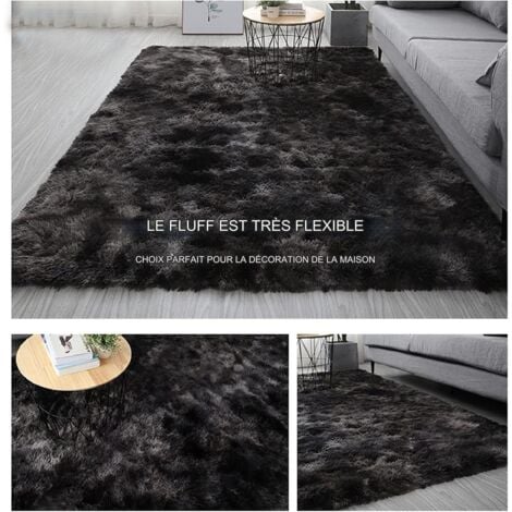 [JAMAIS UTILISÉ]DPZO Tapis de Salon Shaggy Lavable, Carpet Moderne Antidérapant Intérieur Longs Moelleux Tapis, Longues Soft Tapis Grand Tapis pour Salon Chambre Couloir, Gris Foncé - 200x300 cm