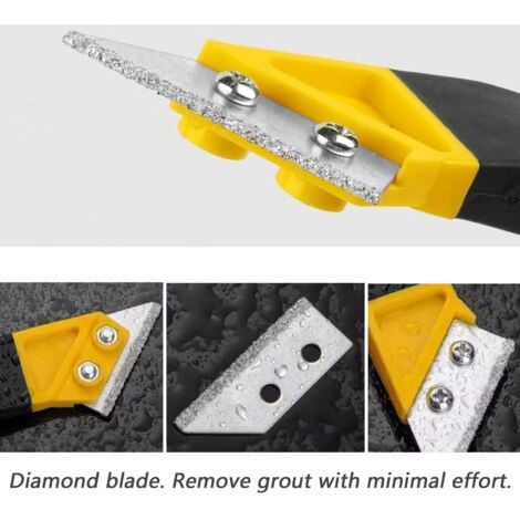 [JAMAIS UTILISÉ]Lot de 9 Grattoir Joints Carrelage Outil de Retrait de Calfeutrage Grattoir Brosse de Nettoyage de Joint de Carrelage en Carbure cémenté pour le Nettoyage de Carrelage