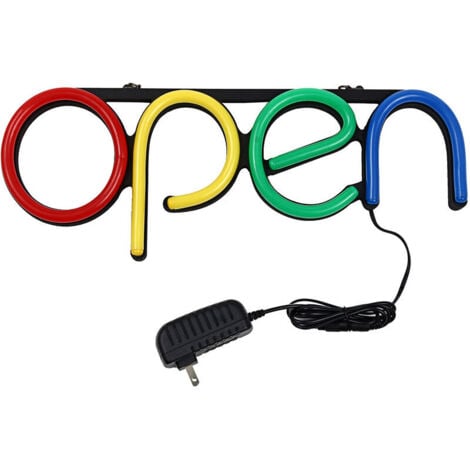 OUVERT Enseigne Au Néon LED Tube à La Main Oeuvre Visuelle Bar Pub Club Mur Décor Lumière