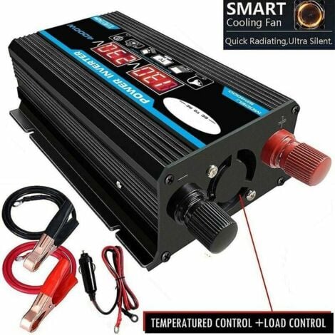 Convertisseur Pur Sinus 12V 220V 4000W avec Onduleur Onde Sinusoïdale Pure, Transformateur équipé d'une Prise EU, d'un Port USB, d'un Port Type-C et d'un Écran LCD.-
