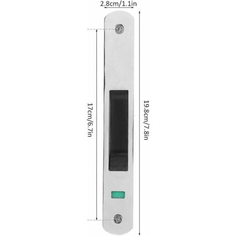 Serrure de porte coulissante - Garnitures de quincaillerie de verrouillage simple de fenêtre de porte coulissante en acier inoxydable de ménage