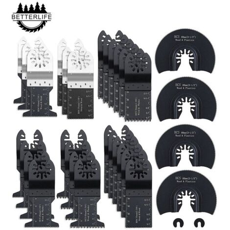 Lot De 20 Lames De Scie Multifonction - Pour Outils Oscillants Bosch, Makita, Etc. - Largeur 35 Mm