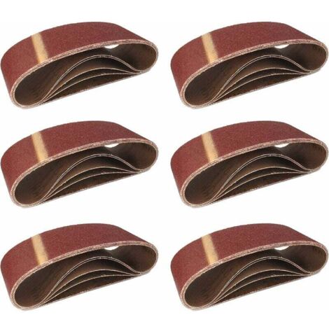60 Bandes Abrasives 13x457 Mm – 6 Grains (40 à 240), Pour Ponceuse à Bande, Tissu Résine