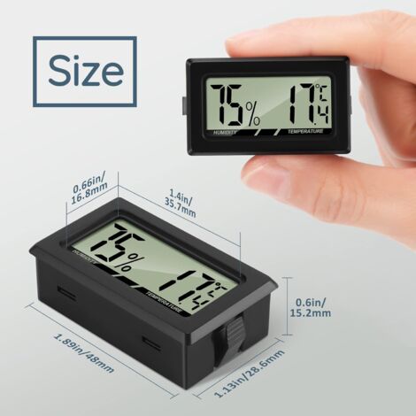Horloge numérique LCD pour voiture thermomètre et hygromètre Fiche