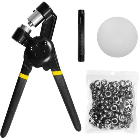 AojSup Pince à Oeillets Professionnelle Avec 200 Oeillets (=10mm) I Presse à Oeillets Magnétique En Acier Trempé Pour Tissus & Bâches I Pince A Oeillet Pour Bâche & Oeillet INOX Métalliques