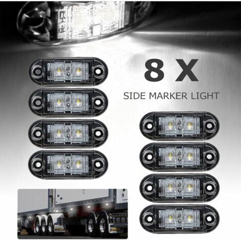 2 Feux De Gabarit Latéraux LED 20 SMD - Bleu, étanches IP67 - Pour Camion, Remorque, Van, 24V (attention : 12V Partiellement Fonctionnel)