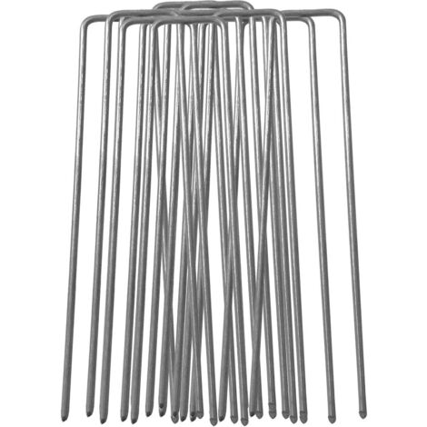Piquets De Jardin En Acier Galvanisé - Lot De 100, H200 Mm - Pour Fixer Bâche, Filet, Toile, Tente - Pointes Tranchantes, Résistants à La Rouille