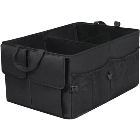 Organisateur de coffre de voiture, sac de rangement pliable pour coffre de voiture avec bac de rangement portable réglable et support de voiture, étanche