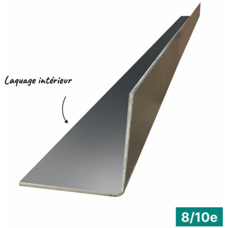 Cornière ECO 2mL en alu 8/10ème 20x20mm - laquage intérieur - RAL7016 - ALUHOME