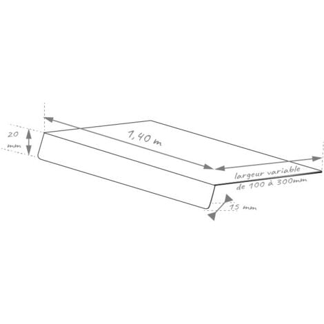 Rebord de fenêtre intérieur en alu 15/10ème - 1,40 m - 100mm - RAL9010 - ALUHOME