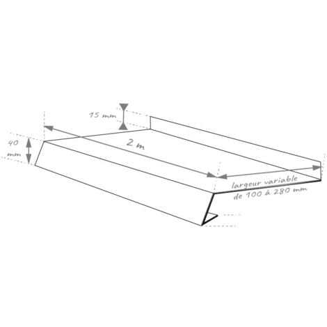 Appui de fenêtre avec relevé 15/10eme 2m - 100mm - RAL1015 - ALUHOME