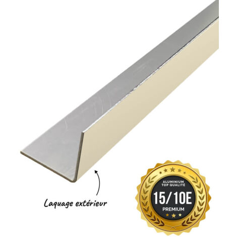 Cornière PREMIUM 2mL en alu 15/10ème 100x100mm - laquage extérieur - RAL1015 - ALUHOME