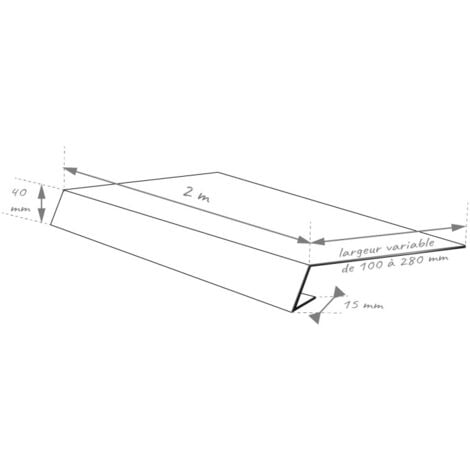 Appui de fenêtre extérieur 15/10eme 2m - 200mm - RAL7016 - ALUHOME