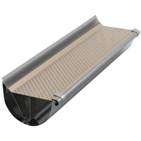 Pare-feuille alu gouttière demi-ronde 25 zinc ou PVC - 2 m - ALUHOME