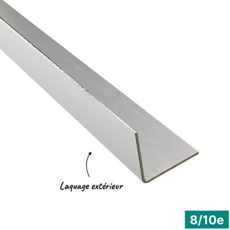 Cornière ECO 2mL en alu 8/10ème 100x100mm - laquage extérieur - RAL9010 - ALUHOME
