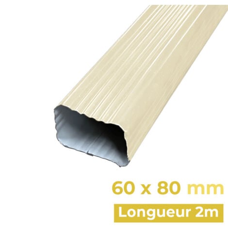 Tuyau 2m 60 x 80 - Descente rectangulaire en alu - TP22 - ALUHOME