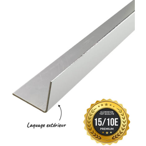 Cornière PREMIUM 2mL en alu 15/10ème 100x100mm - laquage extérieur - RAL9010 - ALUHOME
