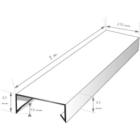 Couvertine 3m PREMIUM en alu 15/10ème - tête de mur Couleur - Gris Anthracite - RAL 7016, Largeur - 210 mm, Longueur - 3 m linéaires - ALUHOME