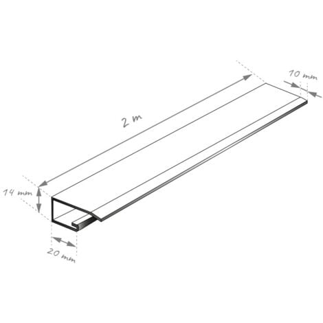 Coulisse ou couvre-joint en aluminium pour sous-face - 2 m - BA6 - ALUHOME