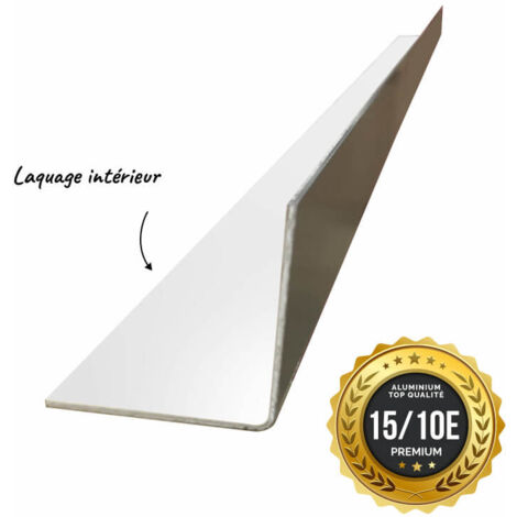 Cornière PREMIUM 2mL en alu 15/10ème 30x30mm - laquage intérieur - RAL9010 - ALUHOME