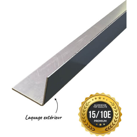 Cornière PREMIUM 2mL en alu 15/10ème 20x20mm - laquage extérieur - RAL7016 - ALUHOME
