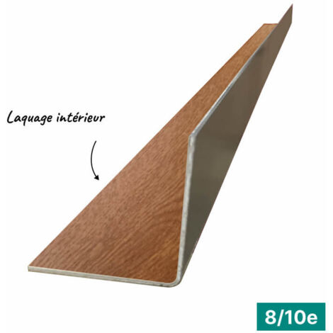 Cornière ECO 2mL en alu 8/10ème 100x100mm - laquage intérieur - CD28 - ALUHOME