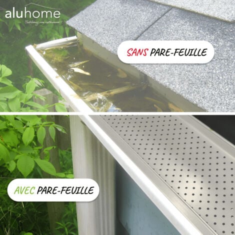 Pare-feuille alu pour gouttière G400 (2,28m) - ALUHOME