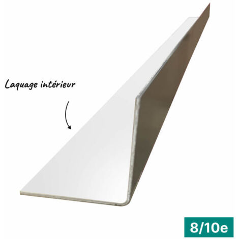 Cornière ECO 2mL en alu 8/10ème 100x100mm - laquage intérieur - RAL9010 - ALUHOME