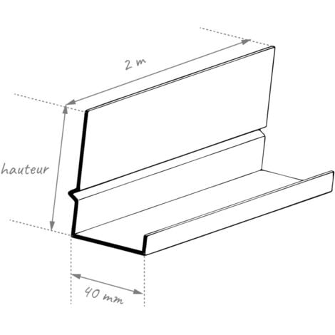 Habillage de bandeau en alu 2m avec pointe de diamant - BA6 - Hauteur 140 mm - ALUHOME