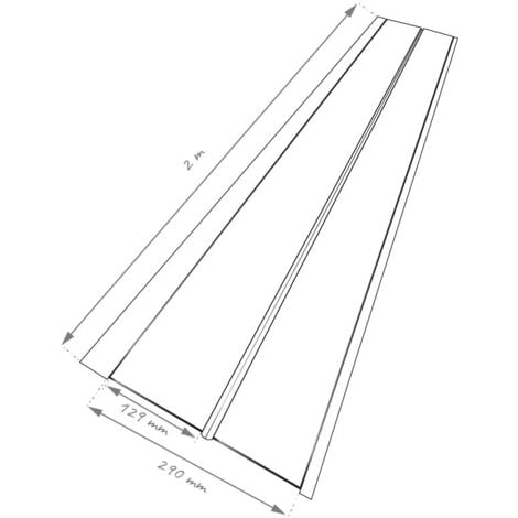 Sous-face en aluminium L 2 mètres - BA6 - ALUHOME