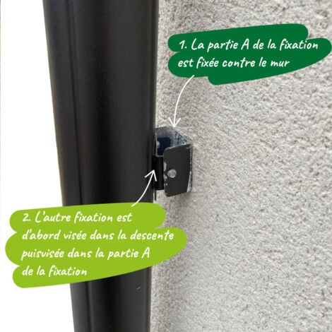 Fixation alu pour tuyau de descente (2 éléments) - BA6 - ALUHOME