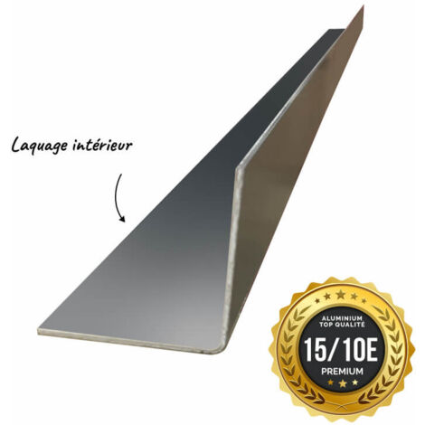 Cornière PREMIUM 2mL en alu 15/10ème 100x100mm - laquage intérieur - RAL7016 - ALUHOME