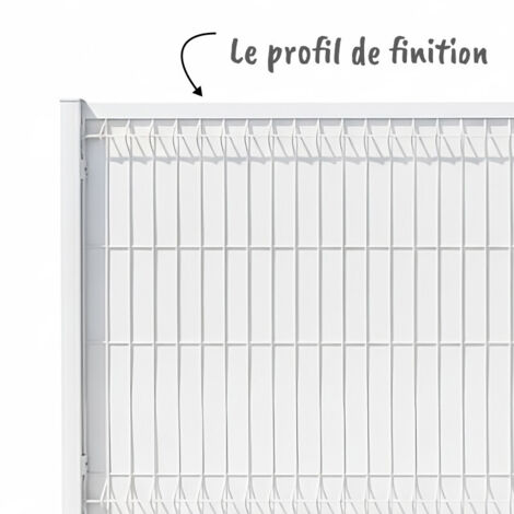 Profil pour grillage rigide - finition lames d'occultation 2 x 1.25m - RAL9010 - ALUHOME