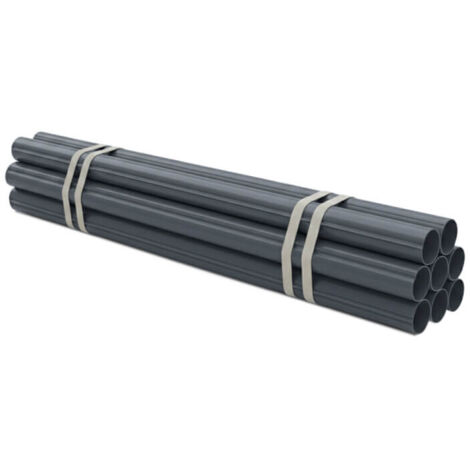 Lot de 5 tuyaux de descente aluminium Ø80 mm anthracite – longueur 3 m – évacuation eaux pluviales – usage professionnel – fabrication française