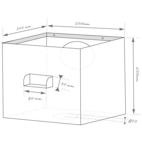 Boîte à eau BA6 en alu 7/10ème ECO - format carré - naissance Ø 70mm - ALUHOME