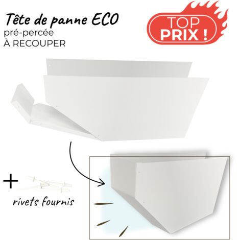 Tête de panne en aluminium blanc pour panne d'épaisseur 100mm - ALUHOME