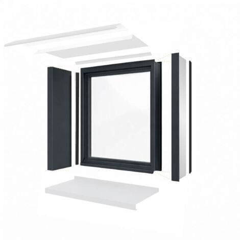 Habillage de tableau aluminium pour encadrement de fenêtre - Hauteur 1m - Profondeur 300mm - Couleur Gris anthracite RAL7016 - ALUHOME