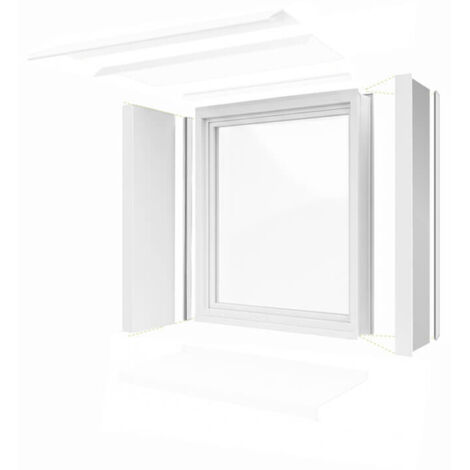 Habillage de tableau aluminium pour encadrement de fenêtre - Hauteur 1m - Profondeur 200mm - Couleur Blanc pur RAL9010 - ALUHOME