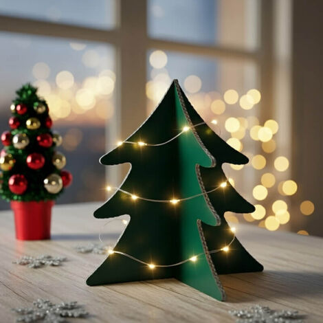 Sapin de noël décoratif en aluminium, décoration fêtes de fin d'année, montage facile, 149mm, vert sapin - ALUHOME