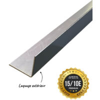Cornière PREMIUM 2mL en alu 15/10ème 100x100mm - laquage extérieur - RAL7016 - ALUHOME