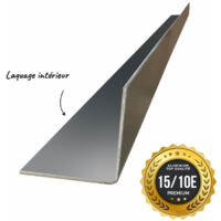 Cornière PREMIUM 2mL en alu 15/10ème 100x100mm - laquage intérieur - RAL7016 - ALUHOME
